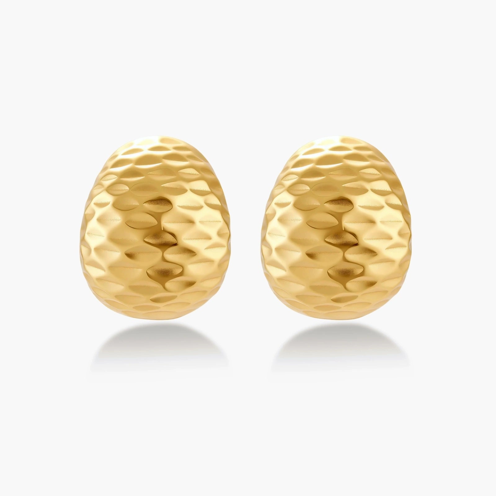 Hammered Gold Huggies